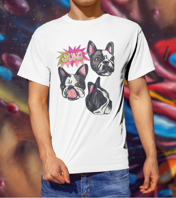 Kel Lauren Remi Wolf Juno Dog French Bulldog Faces T-Shirt