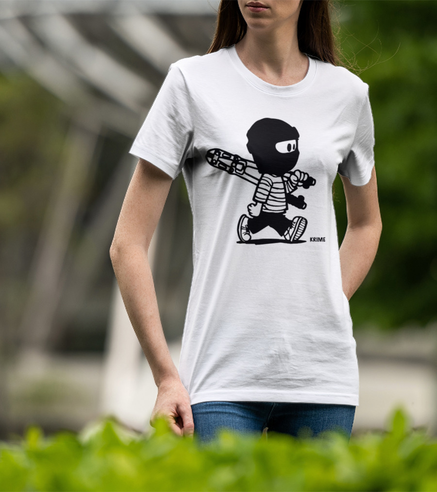 Krime_1 Calvin Streetwear Retro Car Graphic Style T-Shirt