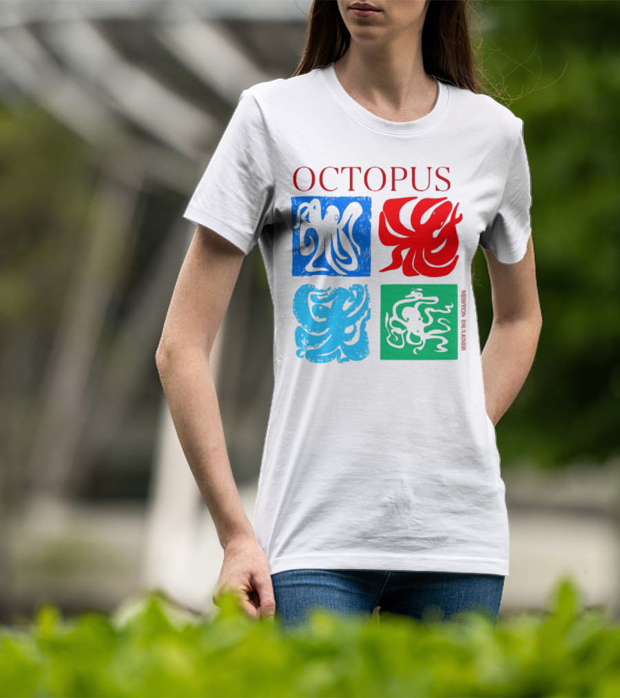 NewtonFaulkner Octopus Colorful Pop Art Quartet T-Shirt