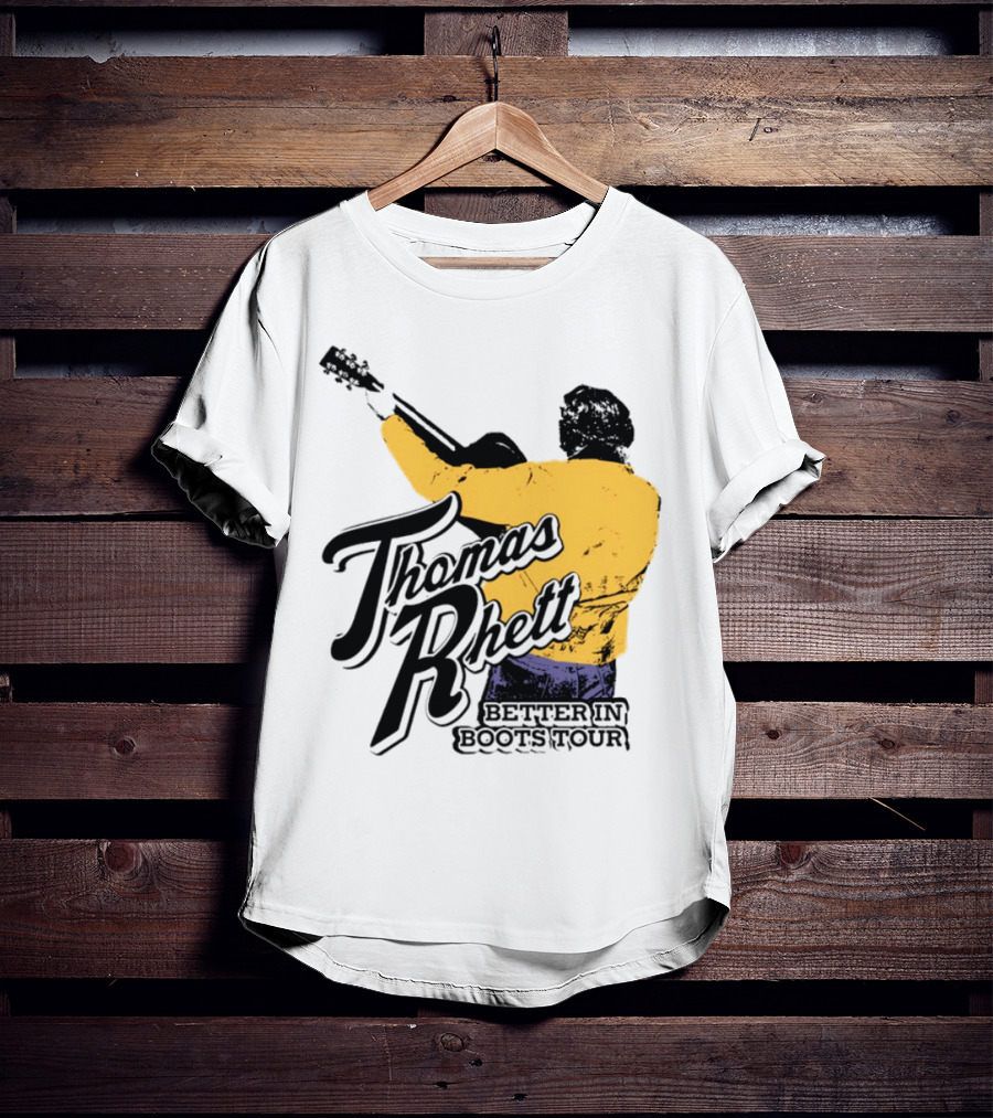 Thomas Rhett Better In Boots Retro Handgun Cowboy Boot Style T-Shirt
