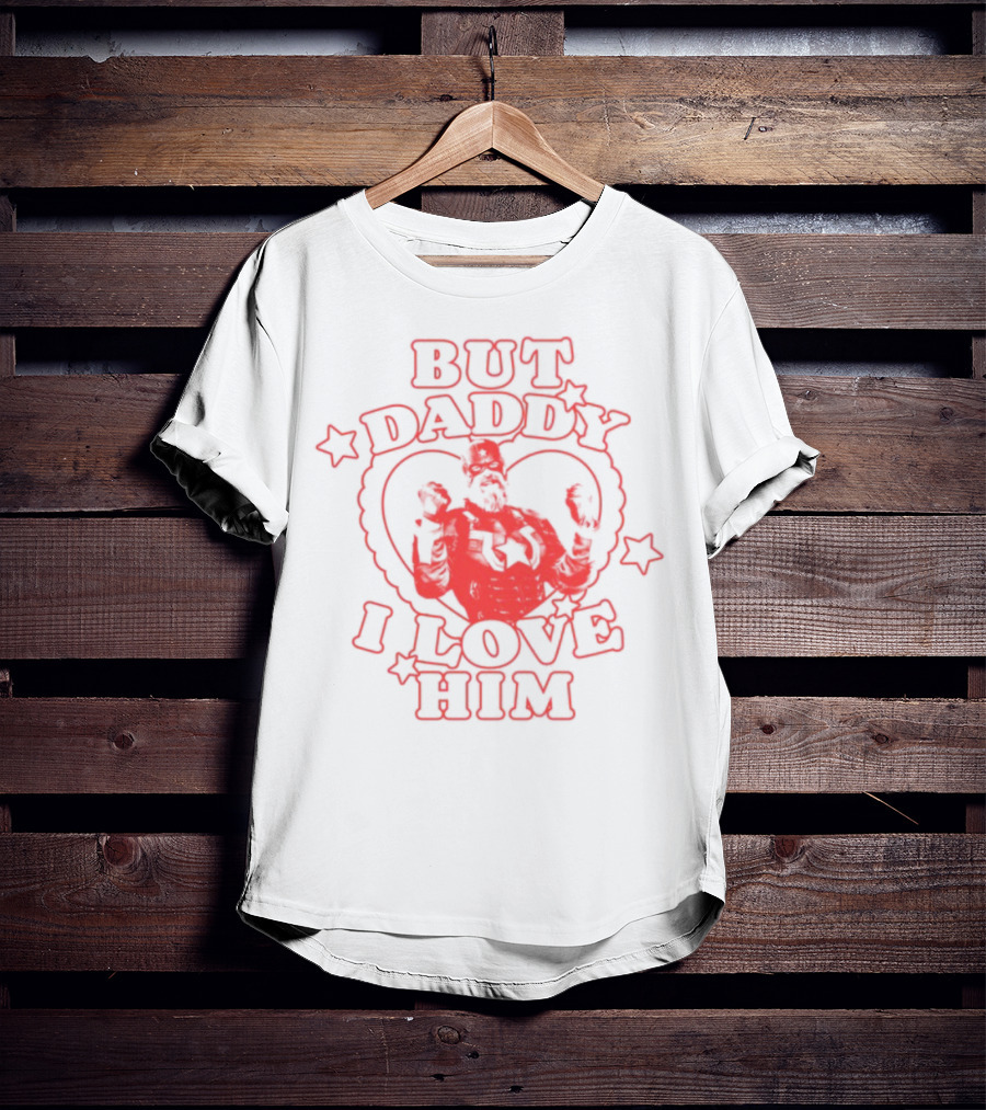 But Daddy I Love Him Red Guardian Heart Stars T-Shirt