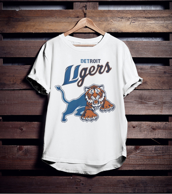 Detroit Store Detroit Ligers Tiger Hybrid Sports Mascot T-Shirt
