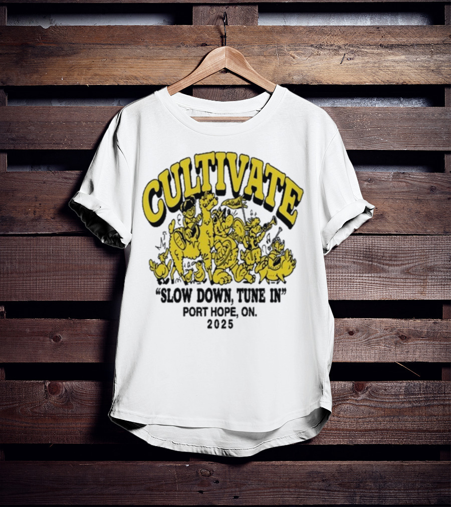 Cultivate Slow Down Tune In Port Hope On 2025 Festival Animals Retro Style T-Shirt