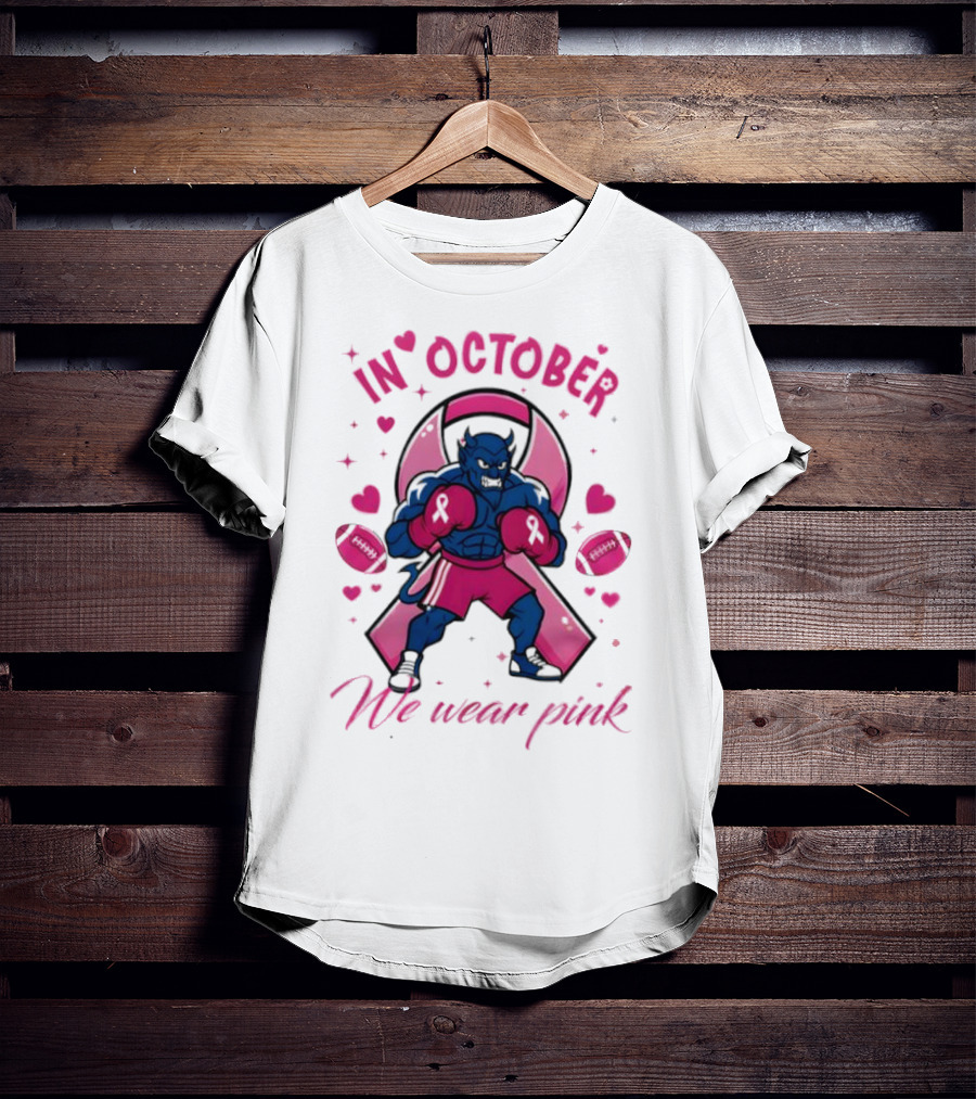 Duke Blue Devils Tackle Cancer Boxing Pink Awareness In October We Wear Pink T-Shirt