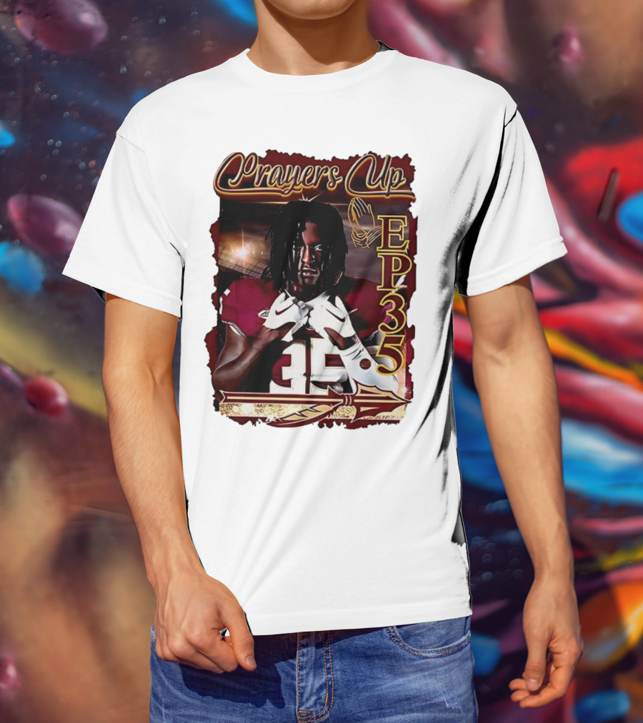 Ethan Pritchard EP35 Prayers Up Football 35 T-Shirt