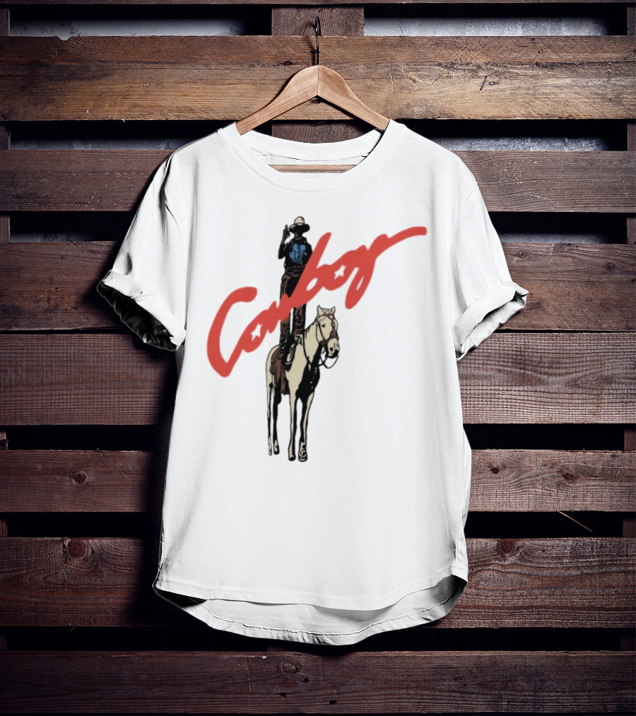 Forrest Frank Cowboy Horse Rider Graphic With Red Handwritten Font T-Shirt