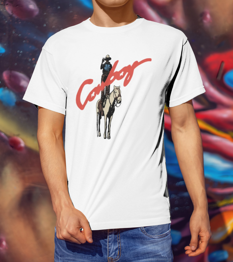 Forrest Frank Cowboy Horse Rider Graphic With Red Handwritten Font T-Shirt
