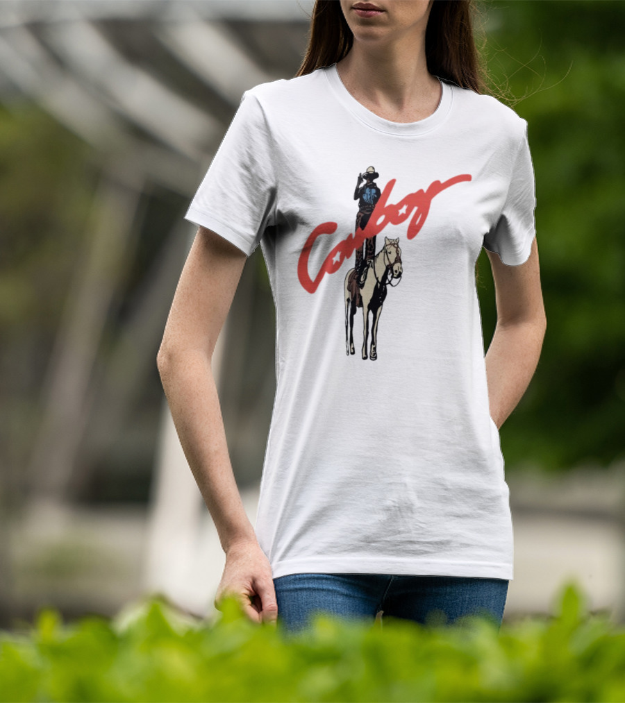 Forrest Frank Cowboy Horse Rider Graphic With Red Handwritten Font T-Shirt