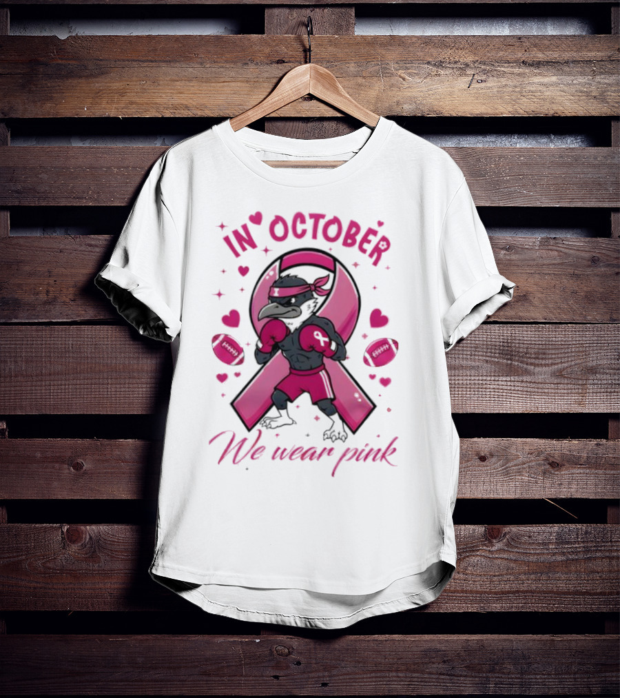 In October We Wear Pink Tackle Cancer Fighting Illini Win Together T-Shirt