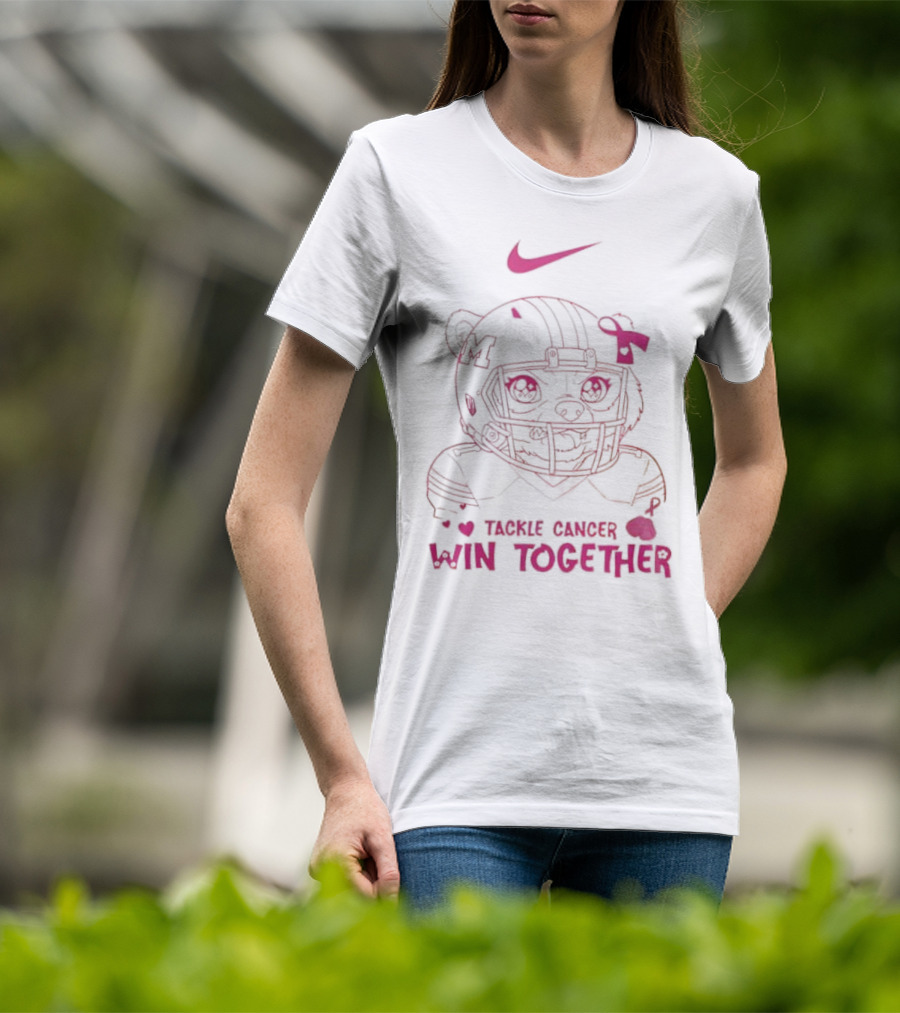 Nike Michigan Wolverines Tackle Cancer Win Together Wear Pink October T-Shirt