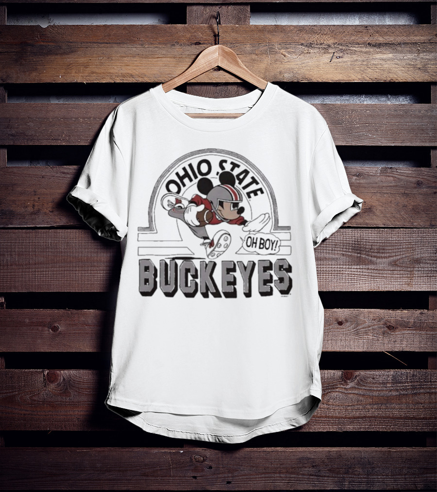 Mickey Mouse Ohio State Buckeyes Oh Boy Disney Football Fan Icon T-Shirt
