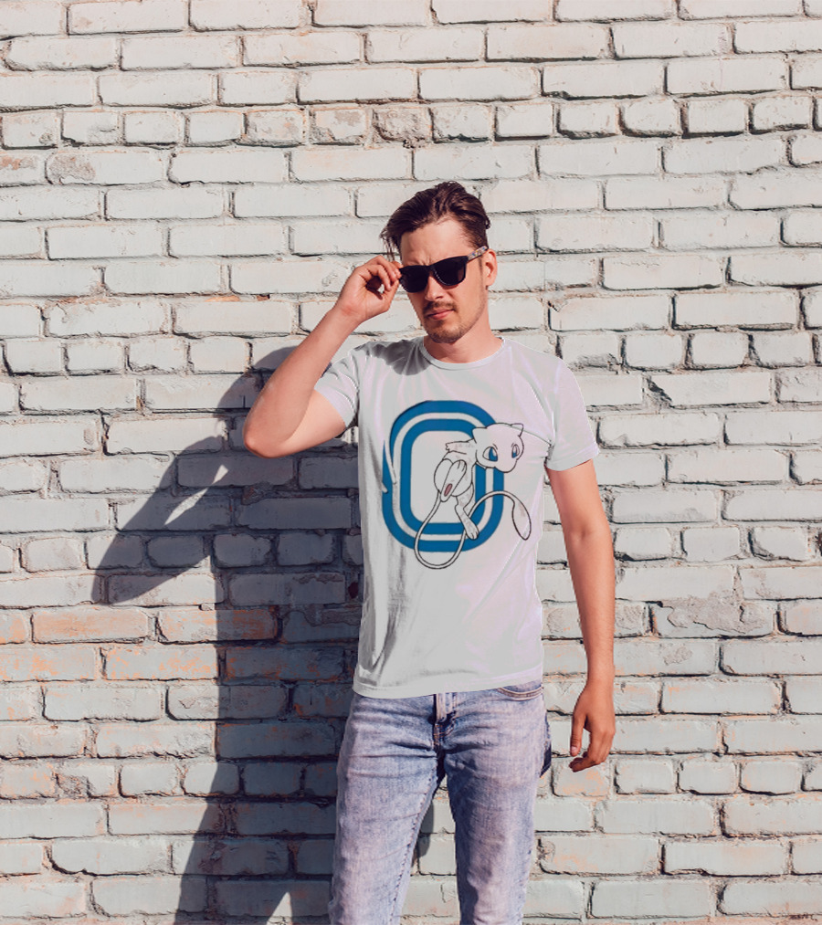 Overtime Pokémon Mew Blue Iconic Character Design T-Shirt
