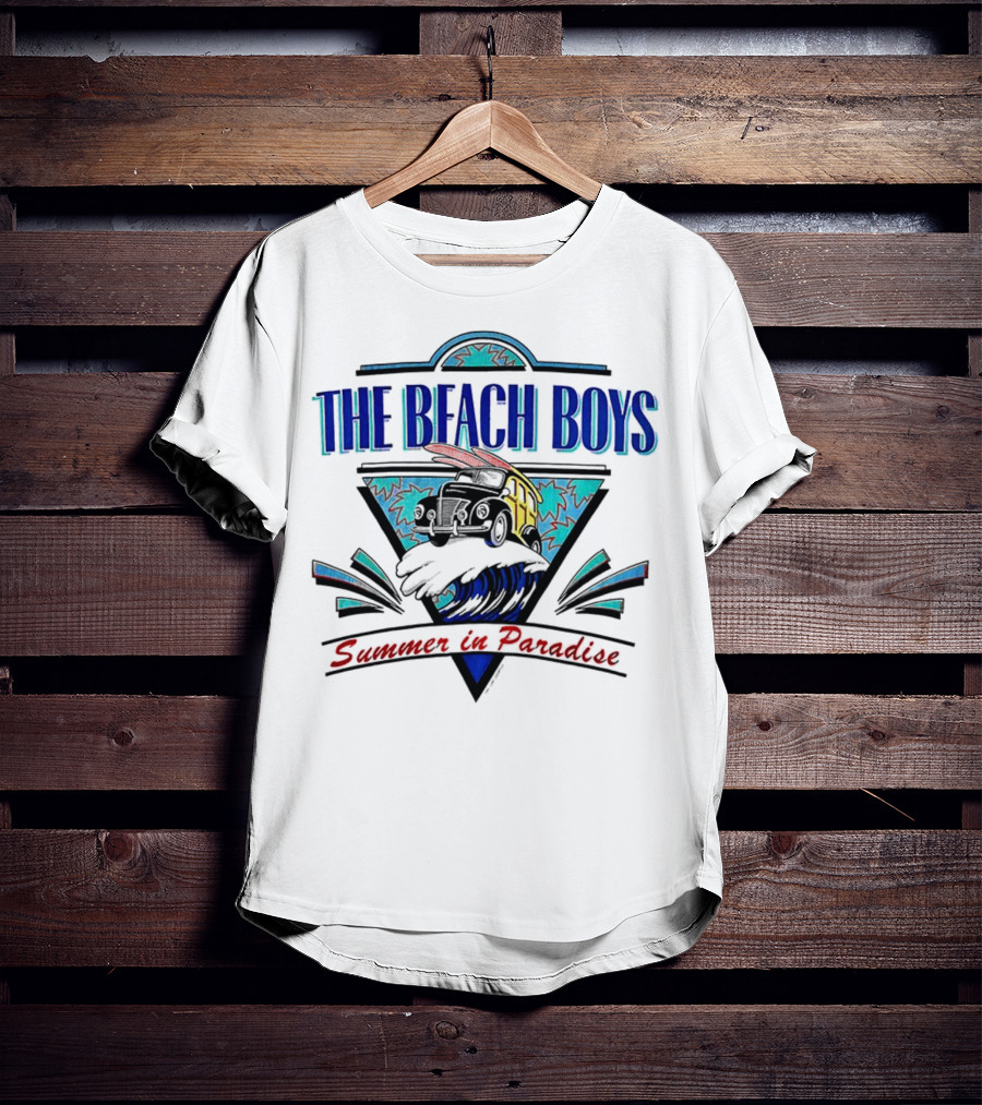 The Beach Boys Summer In Paradise Tour 1995 Wave And Triangle Icon T-Shirt
