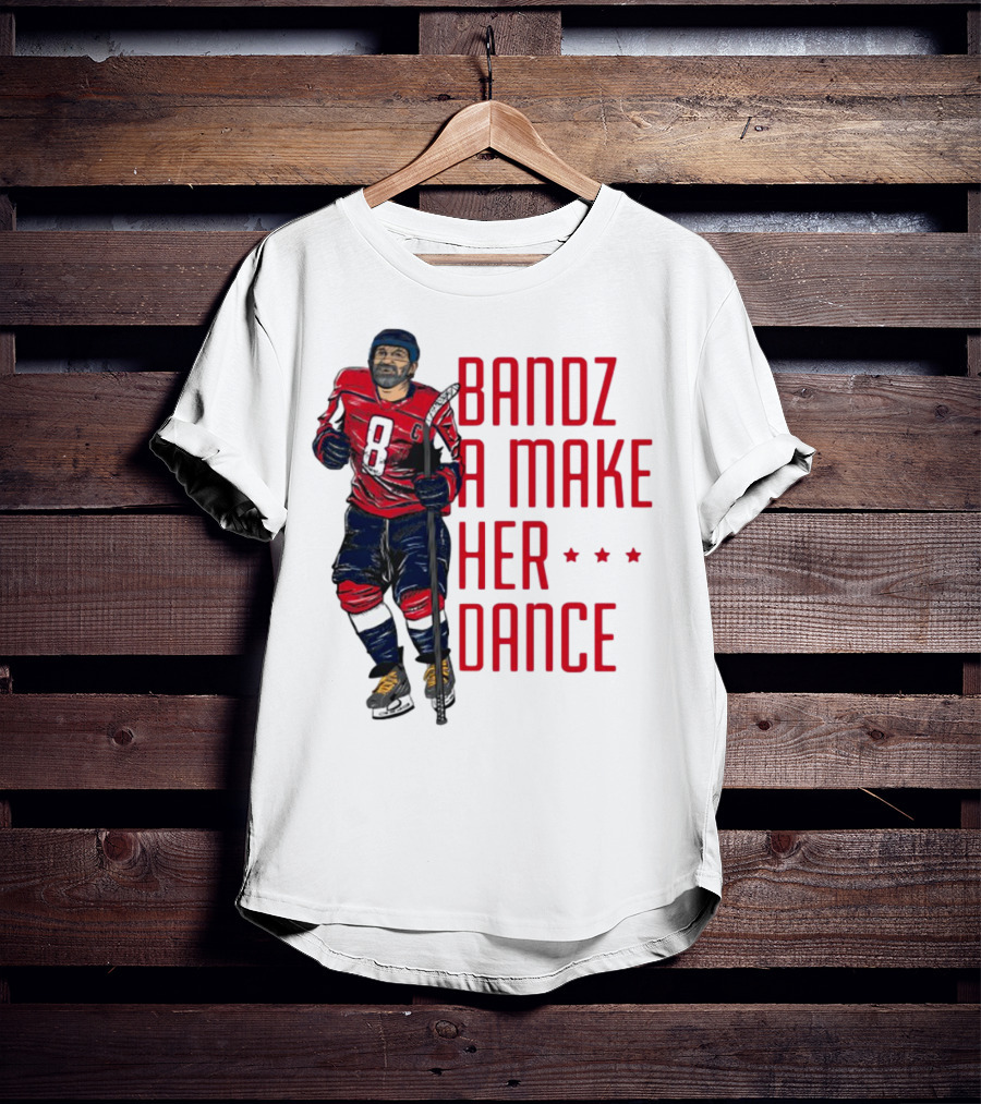 Bandz 8 A Make Her Dance Hockey Player Red Uniform T-Shirt