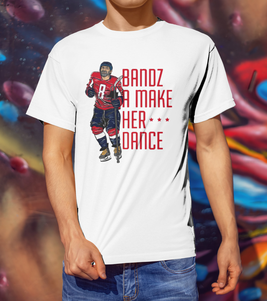 Bandz 8 A Make Her Dance Hockey Player Red Uniform T-Shirt
