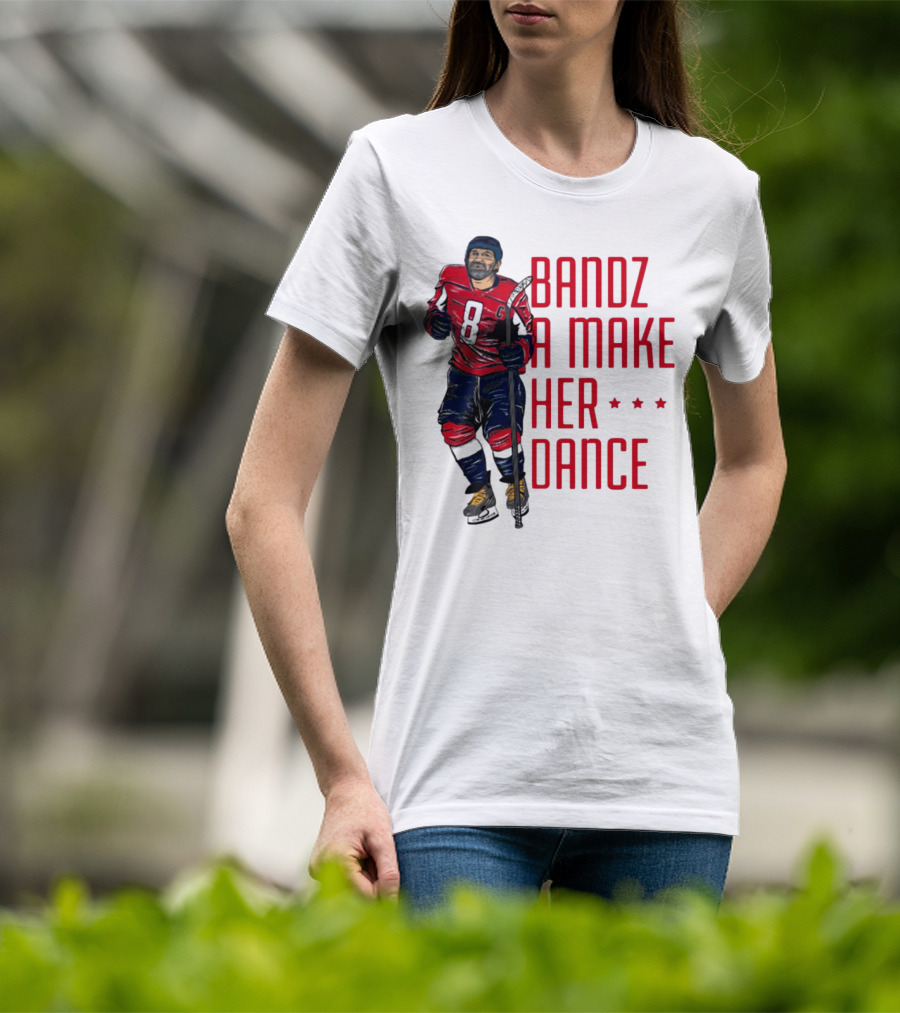 Bandz 8 A Make Her Dance Hockey Player Red Uniform T-Shirt