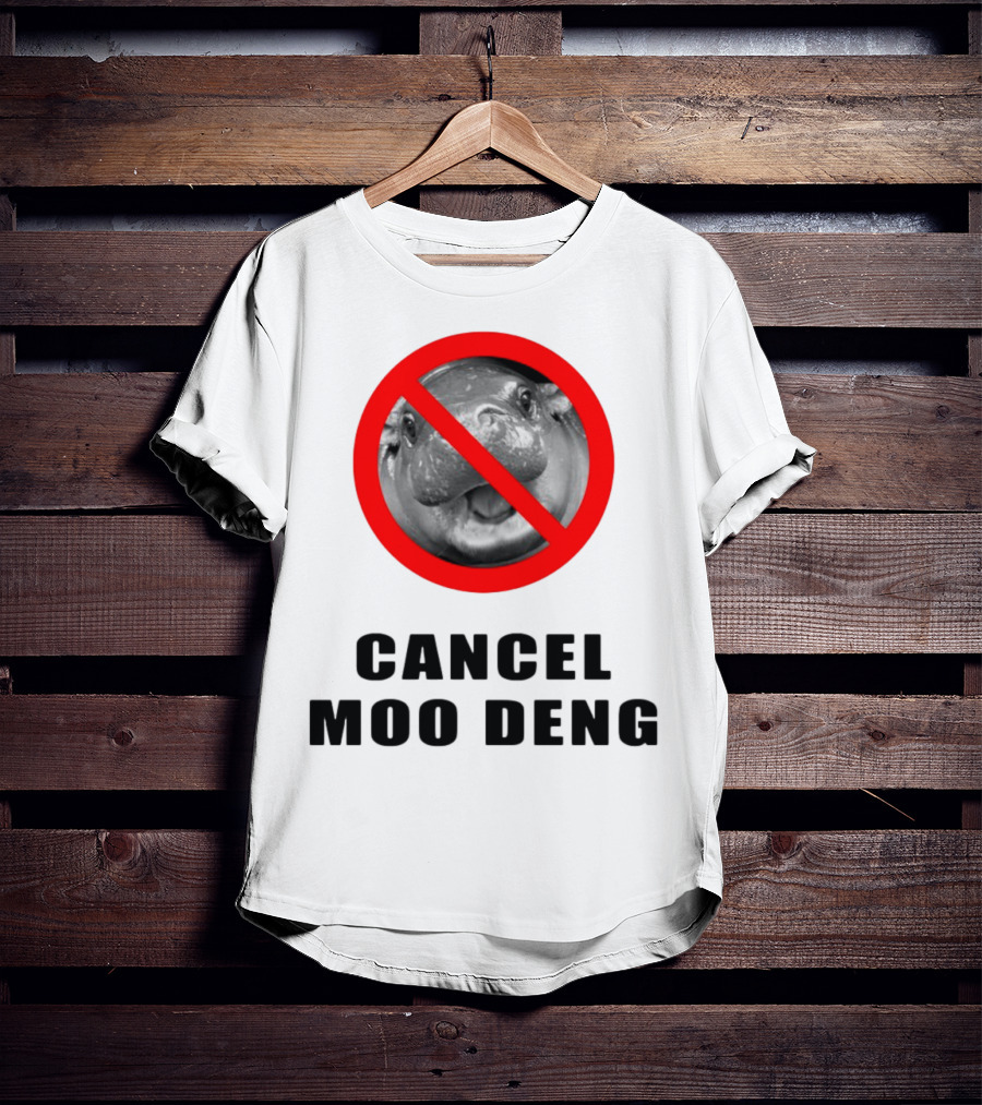 Pizzaslime Cancel Moo Deng No Entry Sign T-Shirt