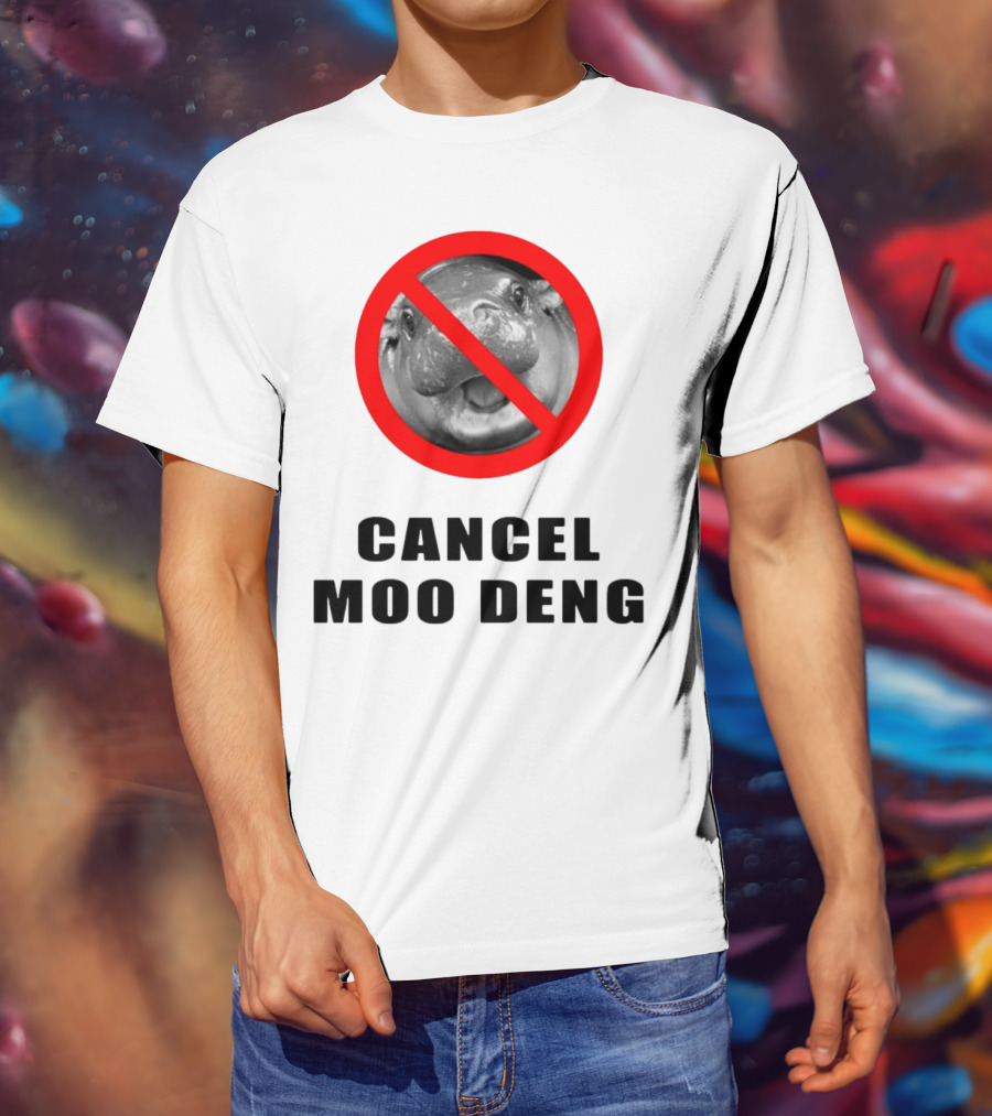 Pizzaslime Cancel Moo Deng No Entry Sign T-Shirt