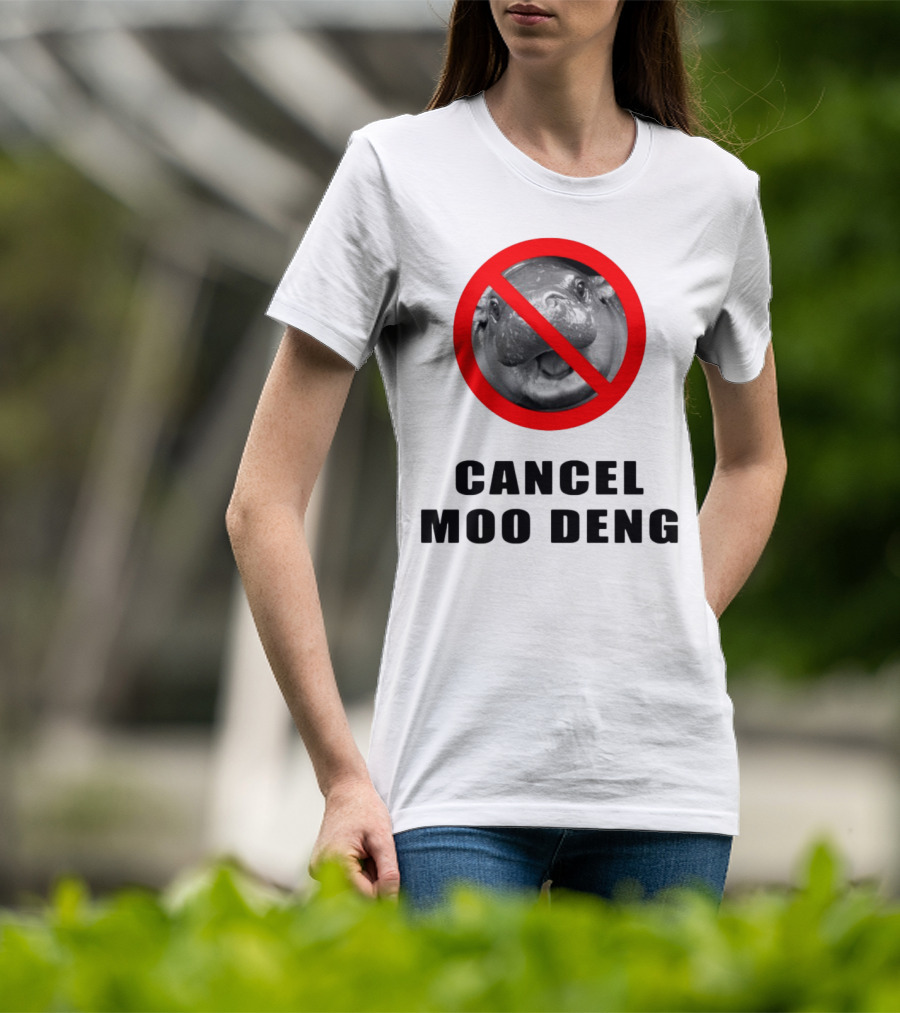 Pizzaslime Cancel Moo Deng No Entry Sign T-Shirt