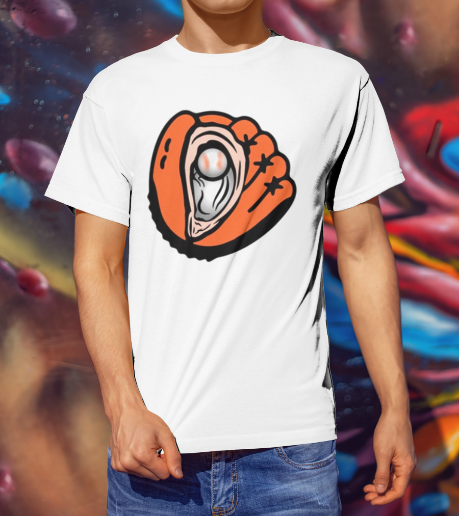 Chesapeake Oyster Catchers Baseball Glove And Pearl T-Shirt