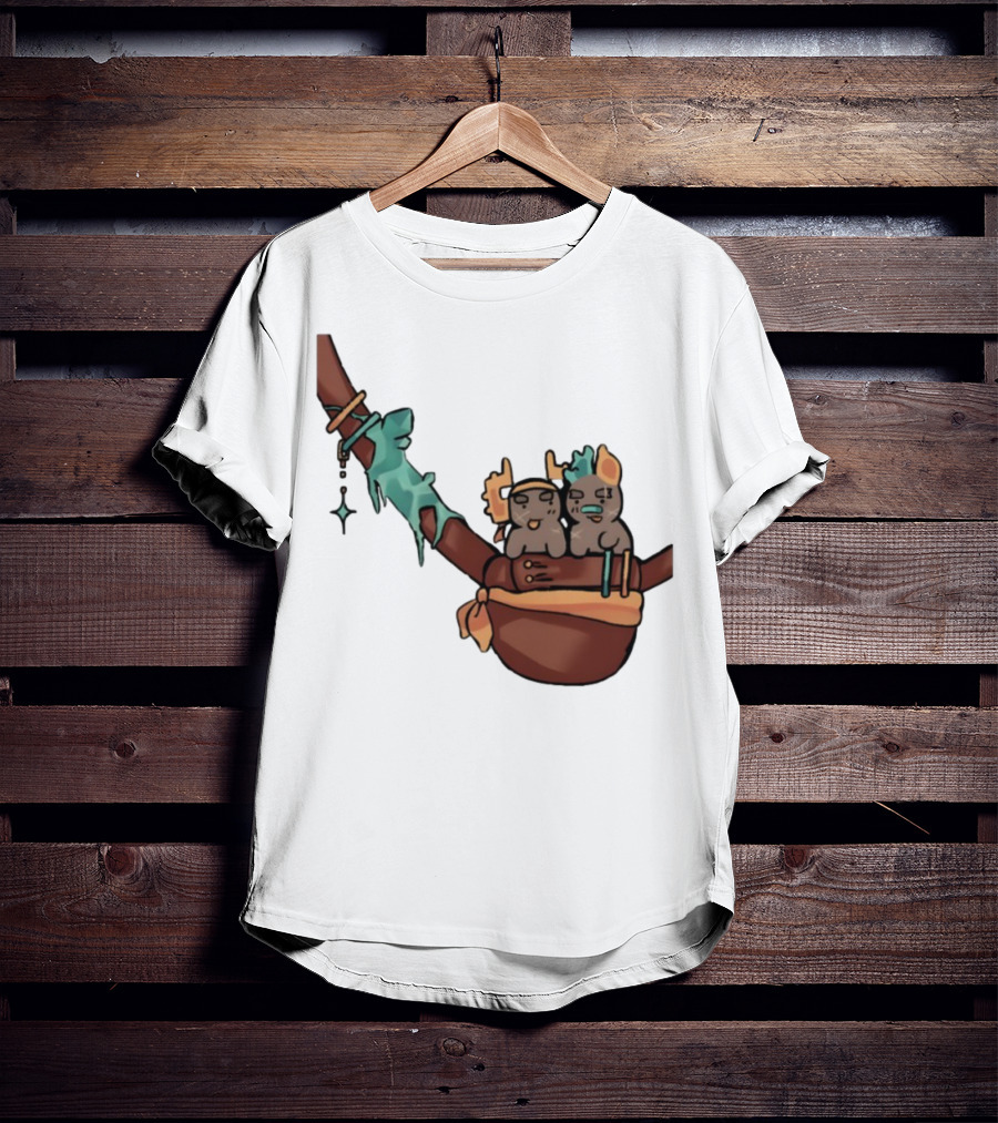 Coilpunk Steamcoil Phighting Cute Duo In Bag With Antlers And Spear T-Shirt