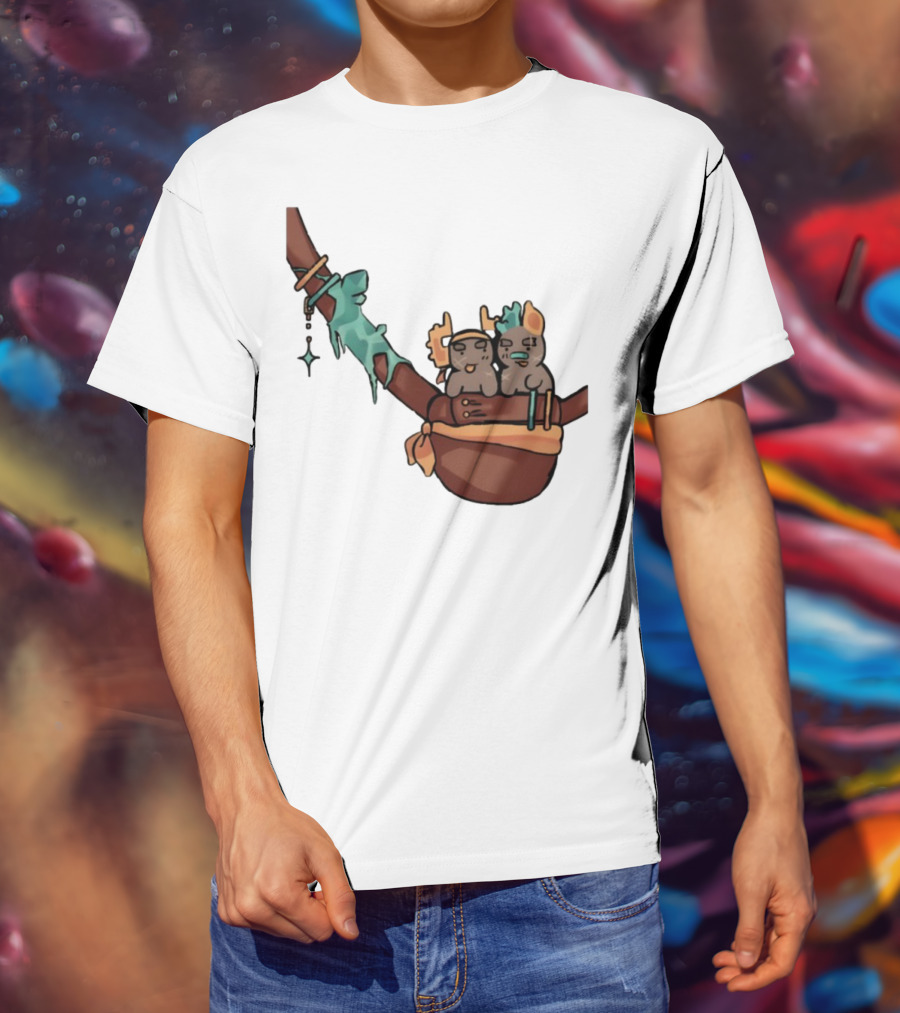 Coilpunk Steamcoil Phighting Cute Duo In Bag With Antlers And Spear T-Shirt