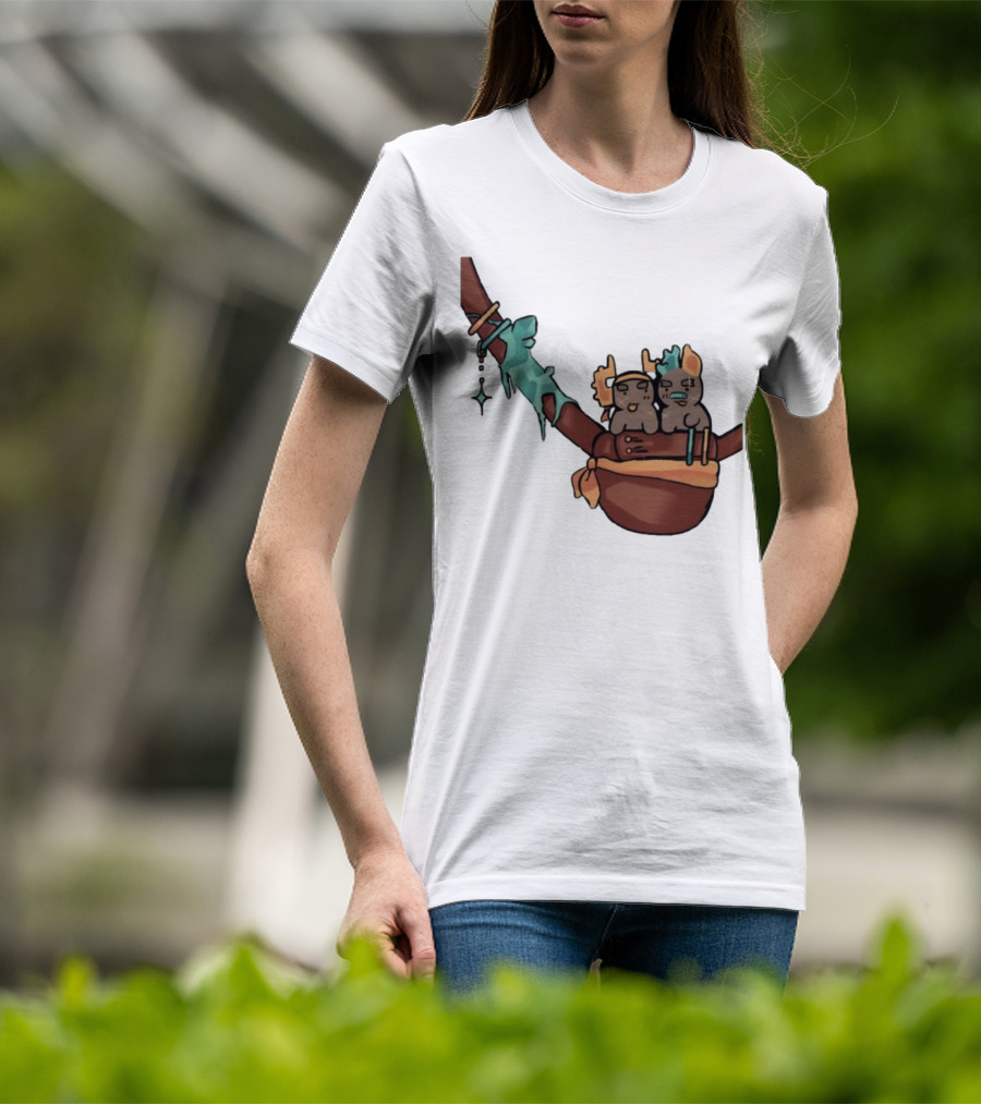 Coilpunk Steamcoil Phighting Cute Duo In Bag With Antlers And Spear T-Shirt