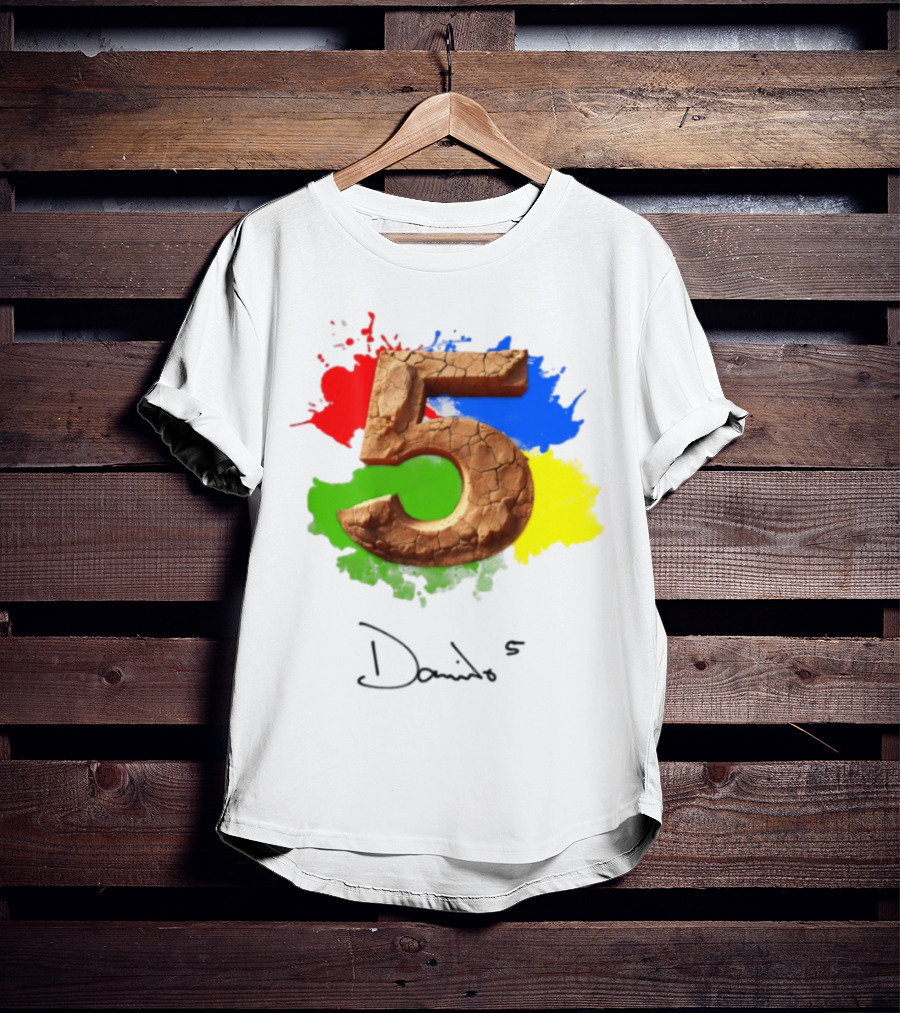 Davido 5Ive Cracked Textured Color Splash T-Shirt