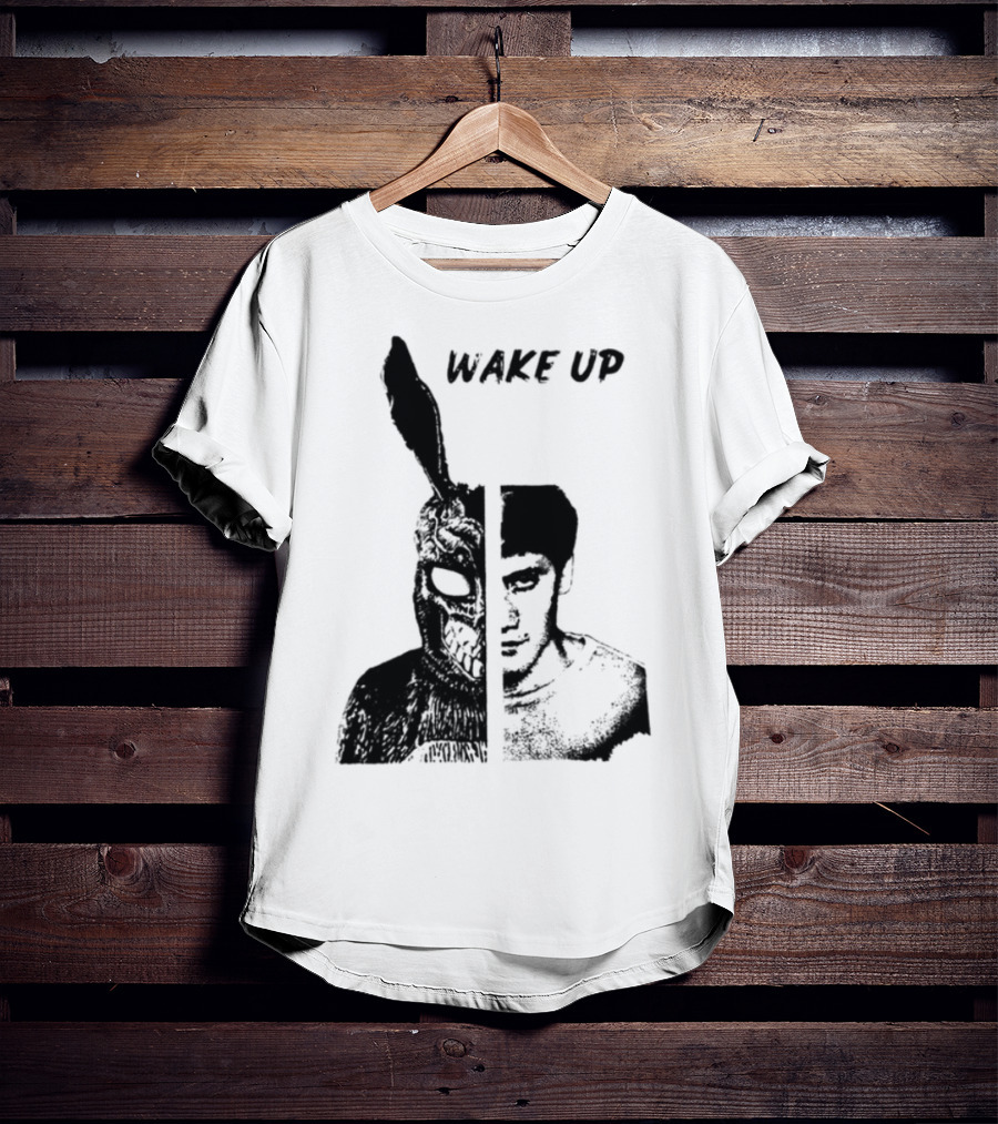 Donnie Darko Wake Up Split Face Frank And Donnie Portrait T-Shirt
