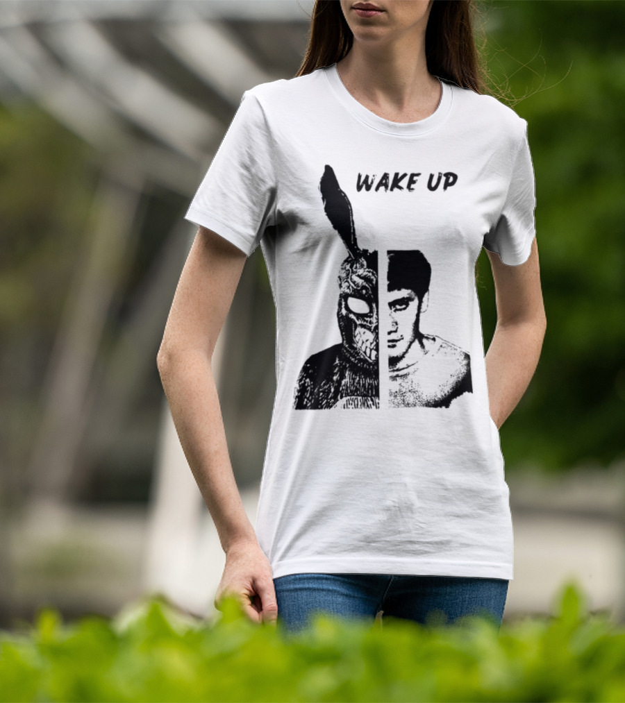 Donnie Darko Wake Up Split Face Frank And Donnie Portrait T-Shirt