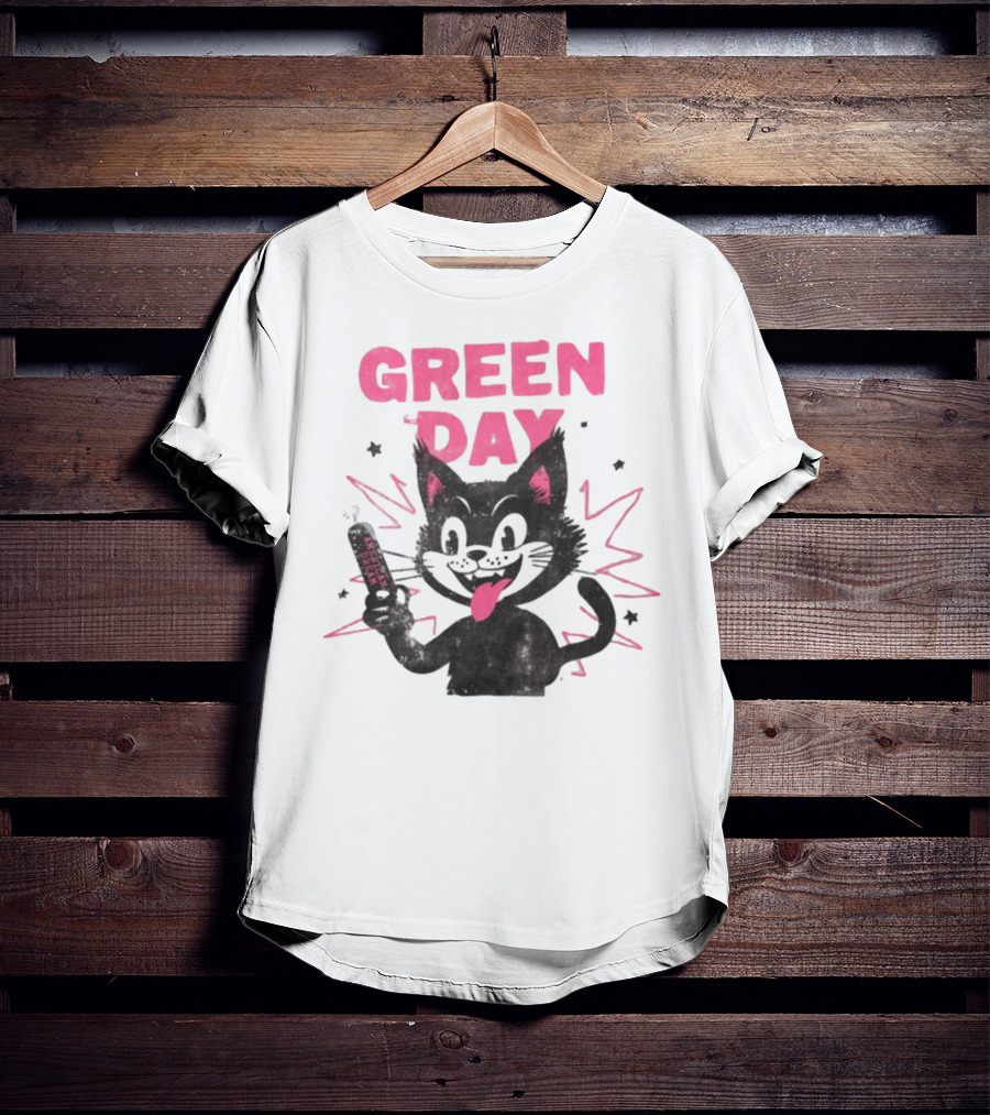 Green Day Dynamite Cartoon Cat Explosion T-Shirt