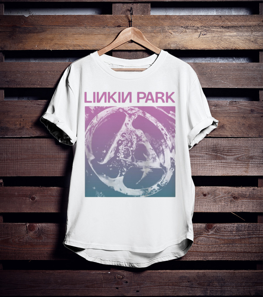 Linkin Park Fz Deluxe Gradient Drop Shoulder White T-Shirt