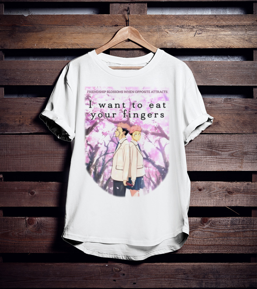 Friendship Blossoms When Opposites Attract I Want To Eat Your Fingers Anime Scene T-Shirt