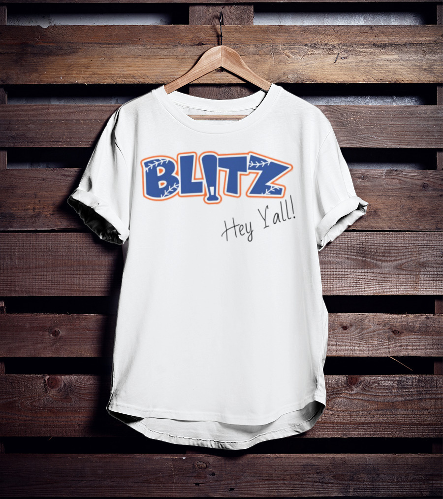 Blitz Hey Y'all Baseball Bat Stitching Style T-Shirt