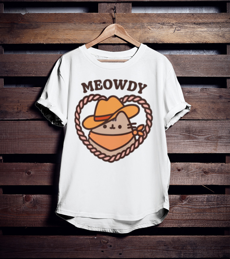 Meowdy Cowboy Pusheen With Hat And Bandana T-Shirt