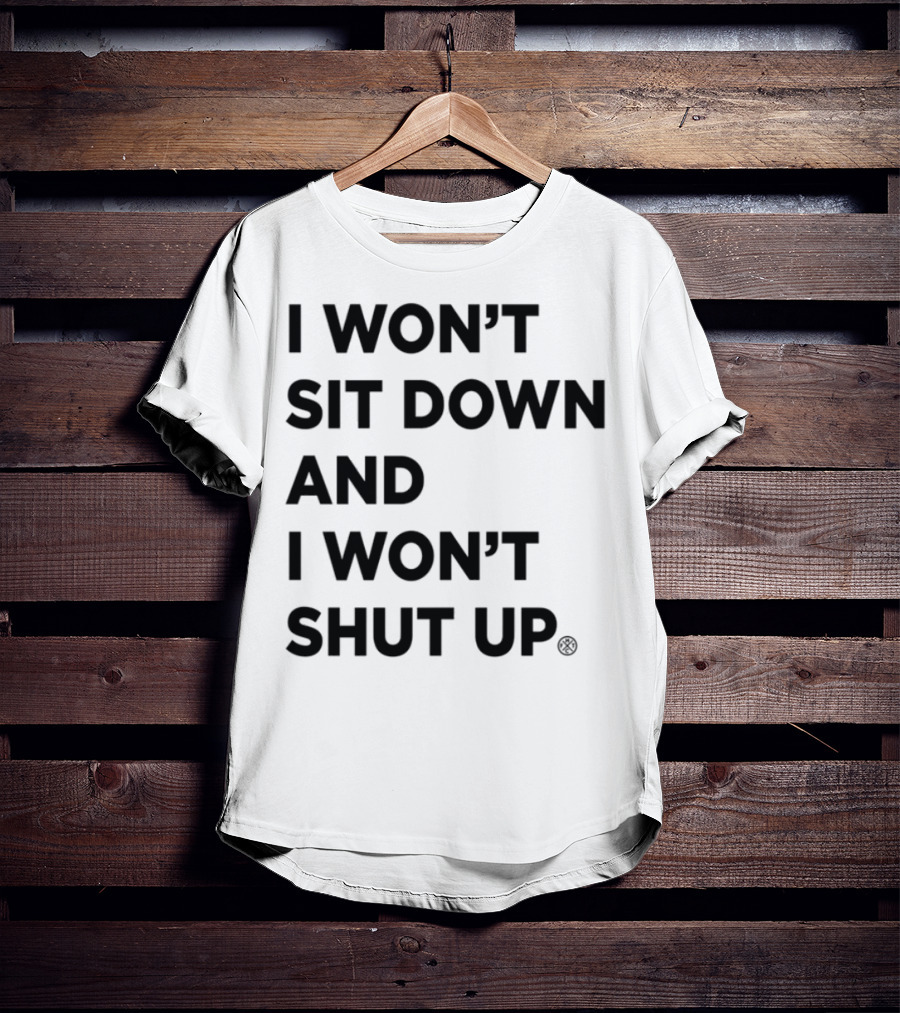 Frank Turner I Won't Sit Down And I Won't Shut Up Black Authentic Session Design T-Shirt