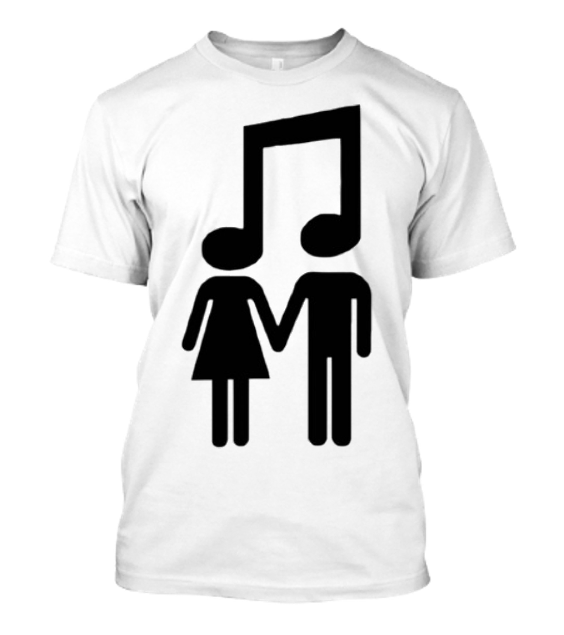 "Music Note Couple Holding Hands Symbol" T-Shirt