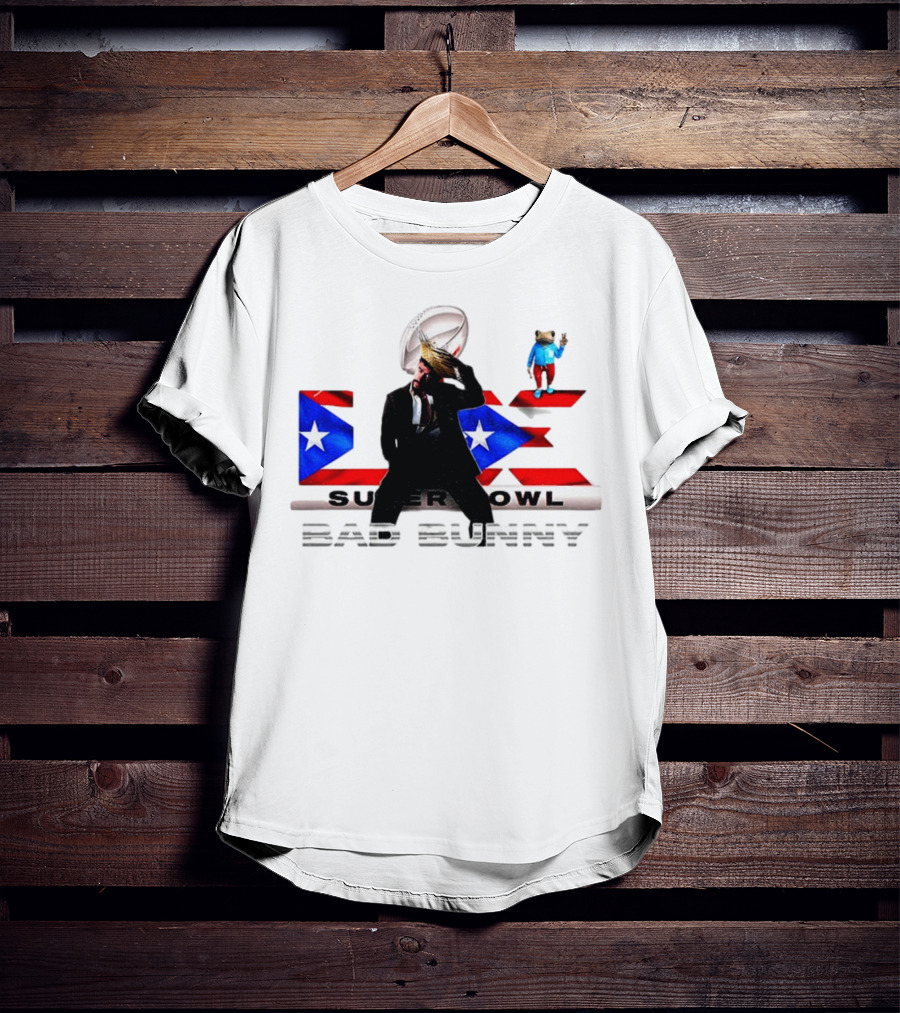 Bad Bunny Super Bowl Halftime 2026 Puerto Rico Flag Iconic Performance T-Shirt