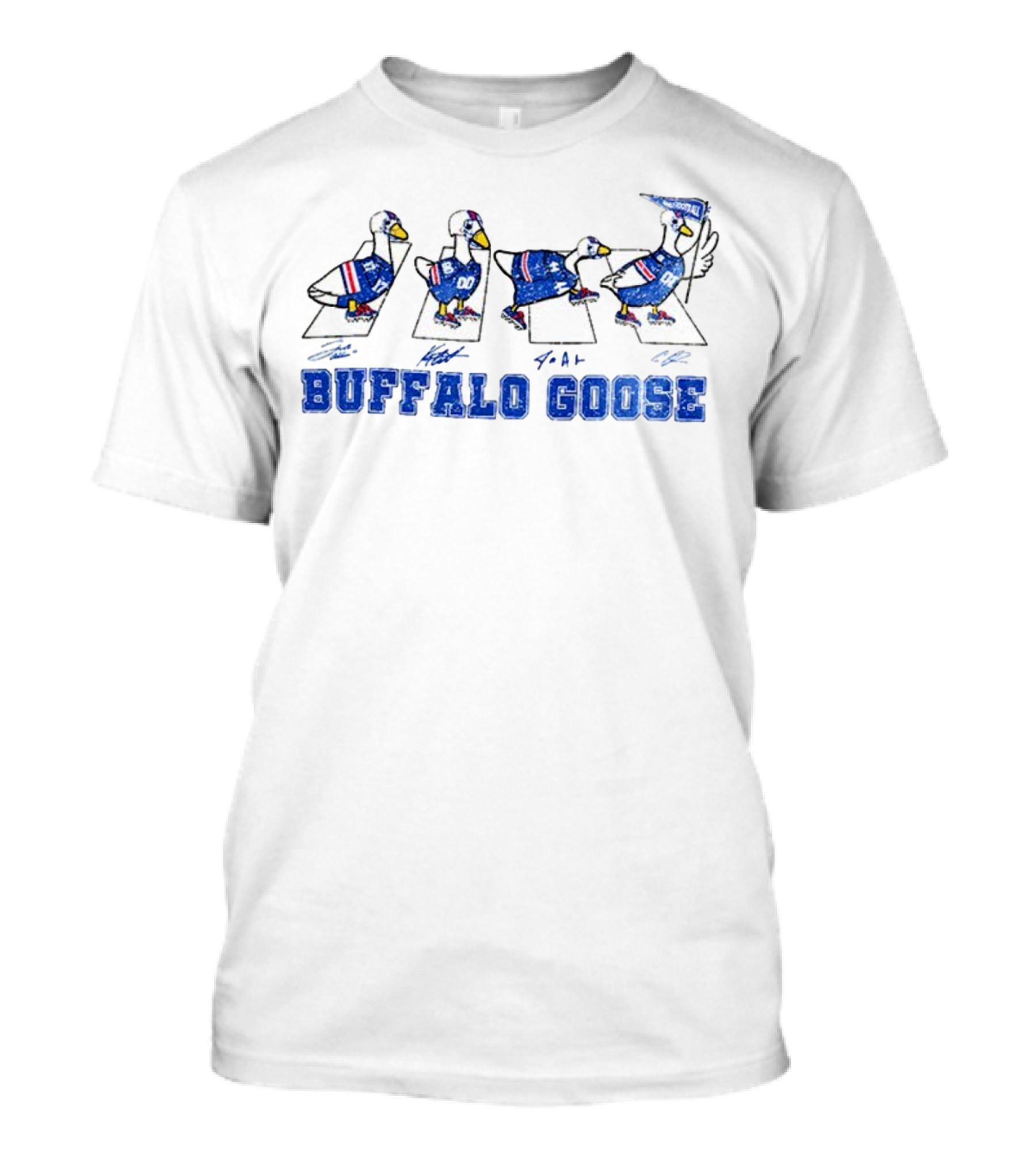 Buffalo Goose Abbey Road NFL Football Game Day Signatures T-Shirt