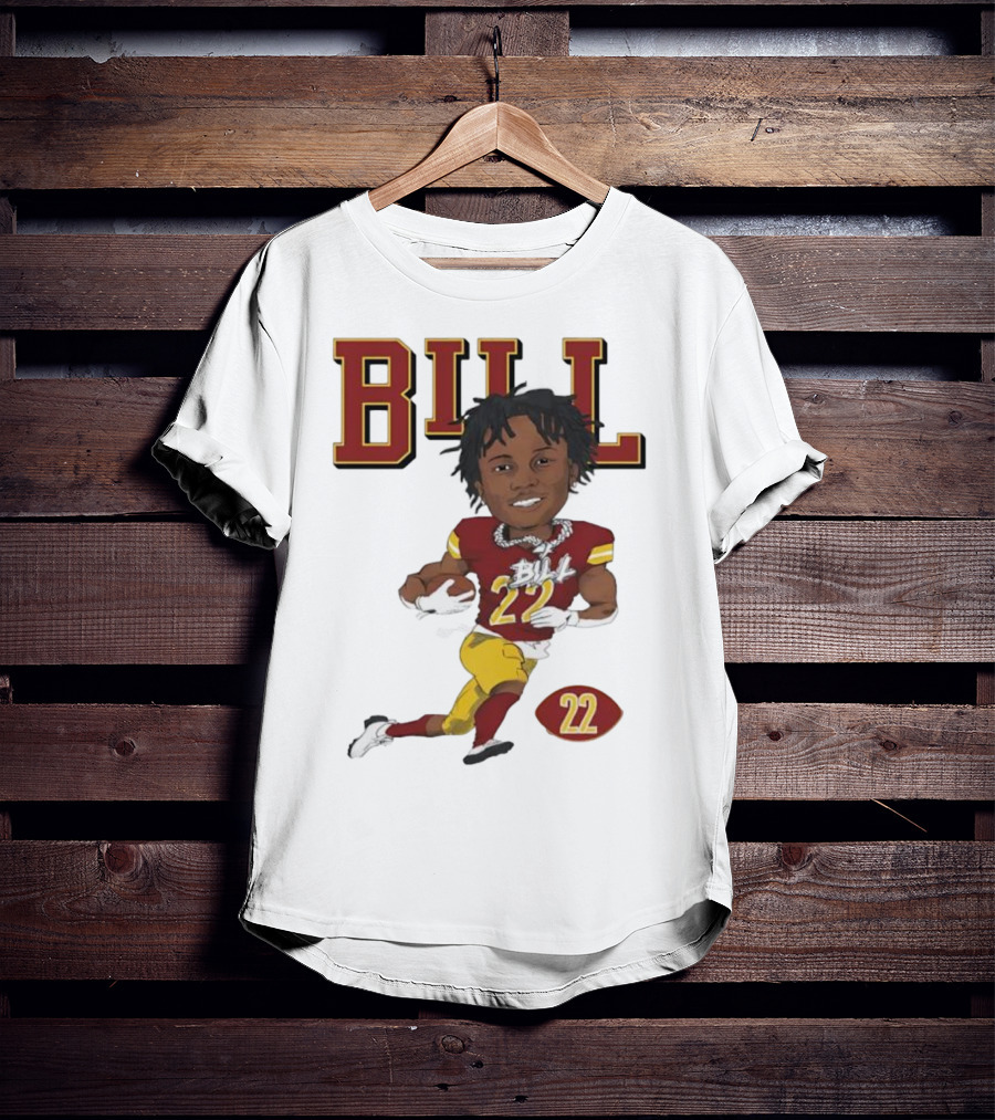 Jacory Bill Croskey Merritt Number 22 Football Player Illustration T-Shirt