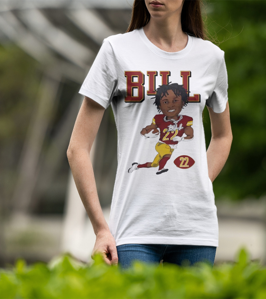 Jacory Bill Croskey Merritt Number 22 Football Player Illustration T-Shirt