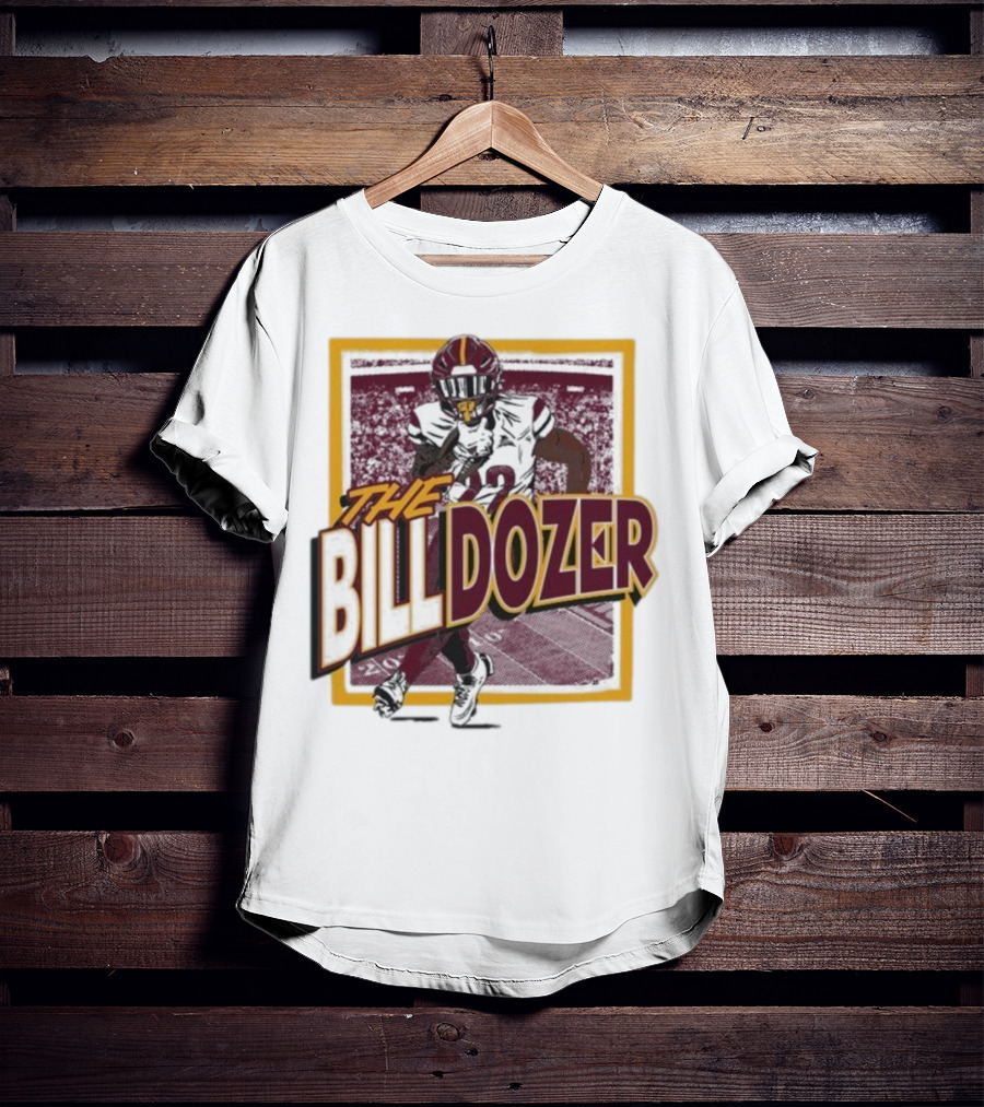Jacory Croskey-Merritt The Billdozer Breaking Through Washington Commanders Scene T-Shirt