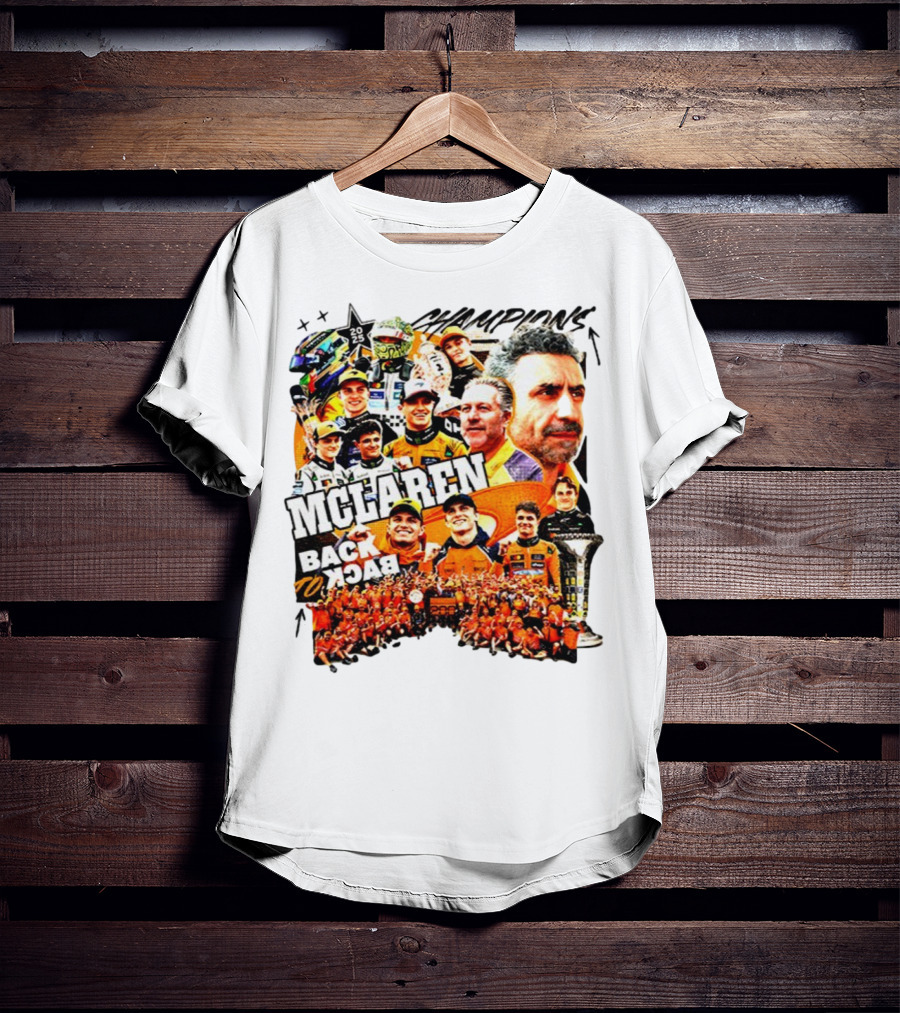 McLaren 2025 Back To Back Formula 1 World Constructors’ Championship Victory T-Shirt