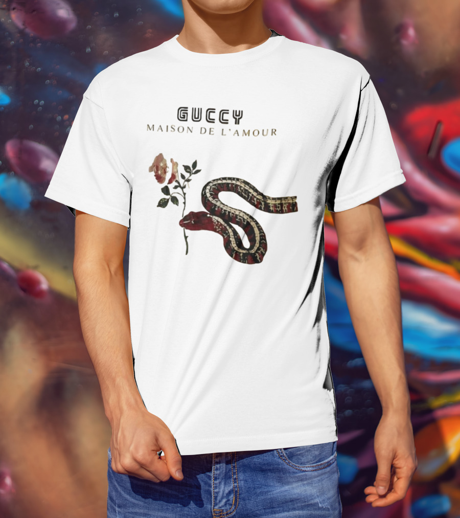 Guccy Maison De L’amour Snake And Rose T-Shirt
