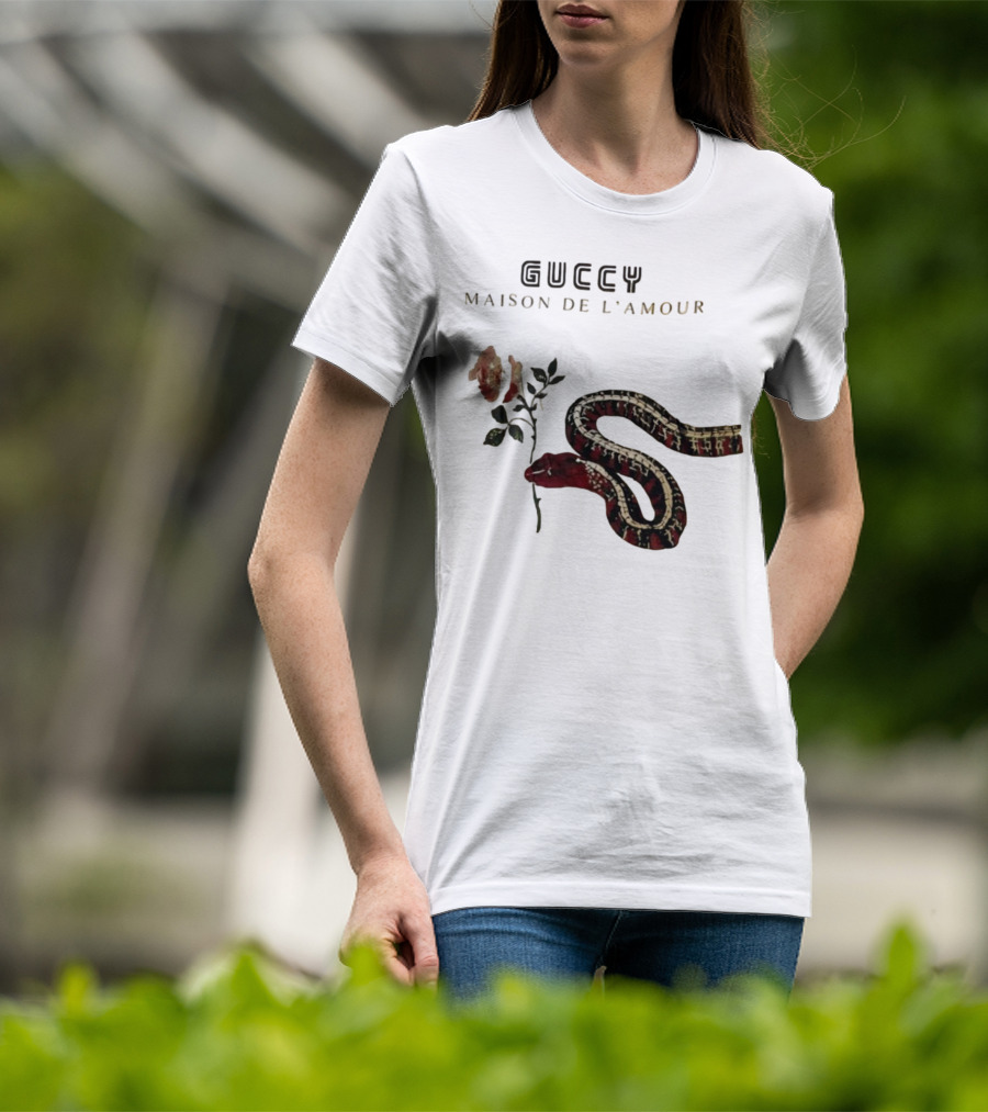 Guccy Maison De L’amour Snake And Rose T-Shirt