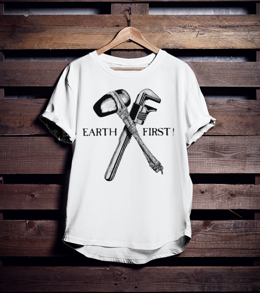 Earth First Hammer And Wrench Emblem T-Shirt