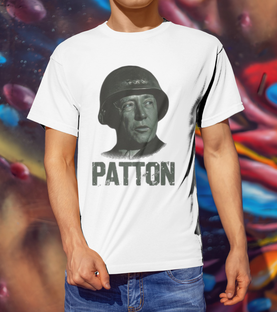 Fightbackpodcast General Patton Image With Patton Text T-Shirt