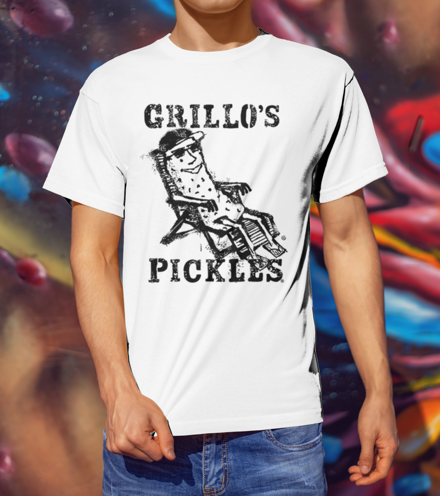 Grillo's Pickles Graffiti Style Bold Statement T-Shirt