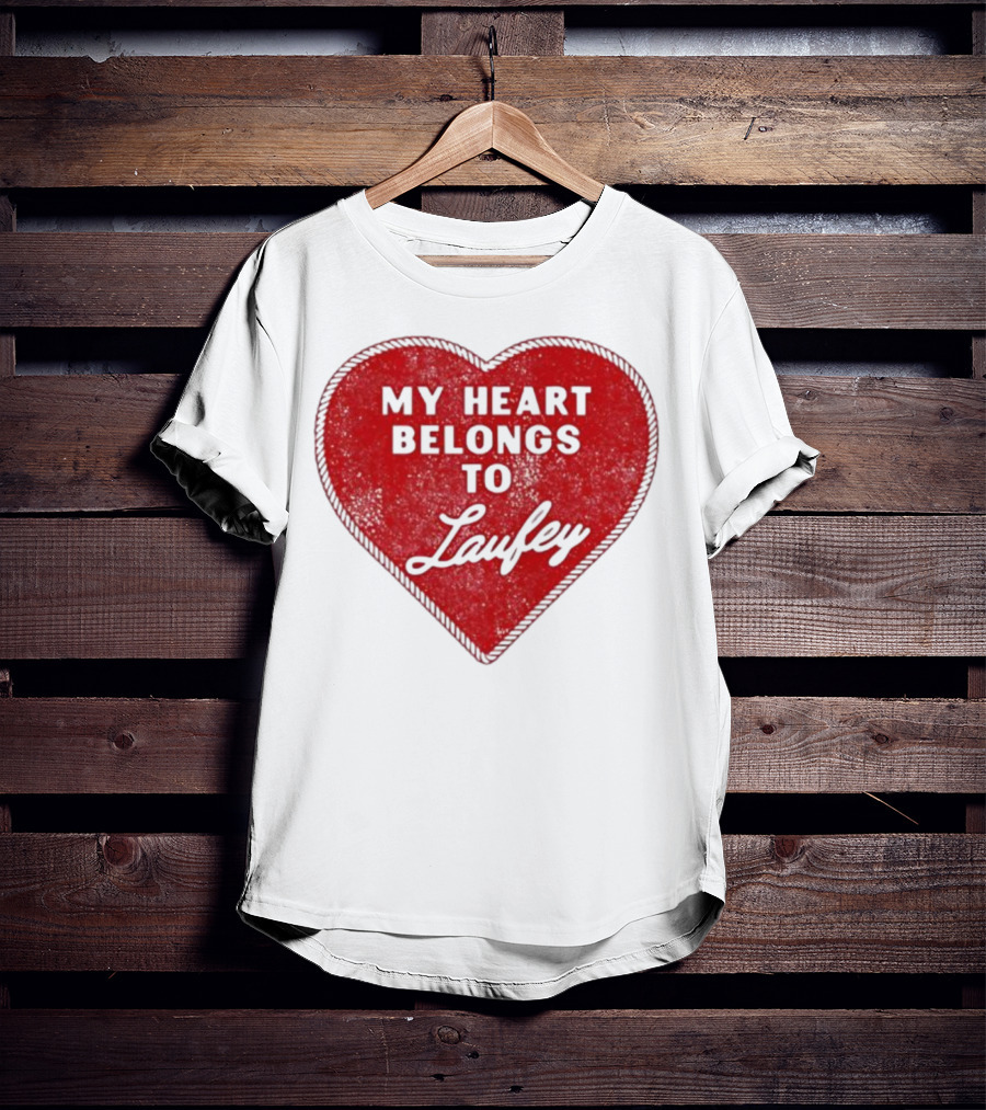 My Heart Belongs To Laufey Red Heart Patch T-Shirt