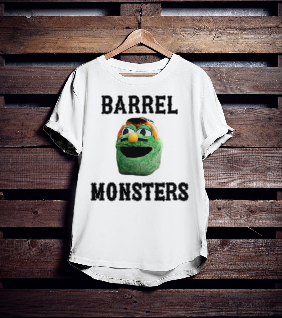 Barrel Monsters Wally Green Fur Mustache Baseball Hat T-Shirt